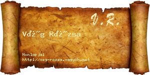 Vég Rózsa névjegykártya